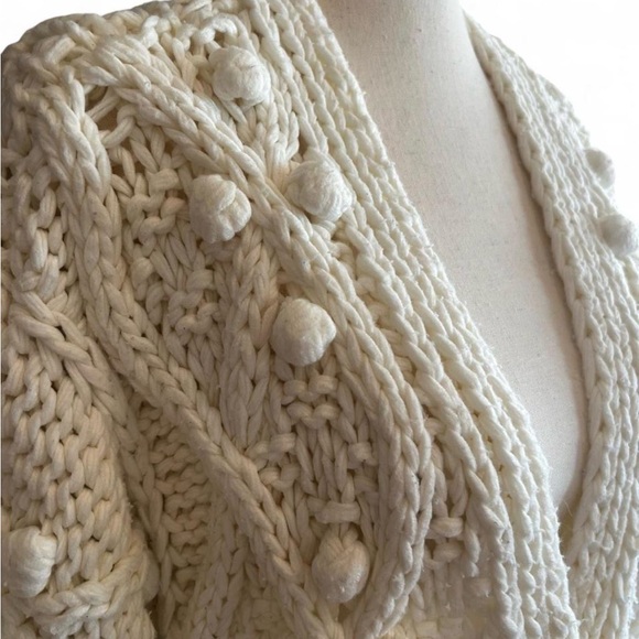 POL Sweaters - POL Cream Chunky Bobble Knit Cardigan